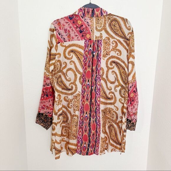 Soft Surroundings Brynn Mix Patterned Velvet Tunic Blouse - Picture 5 of 9